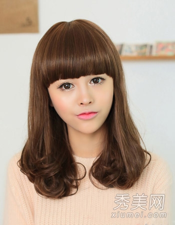 女生中长发发型参考 直发比卷发更清新