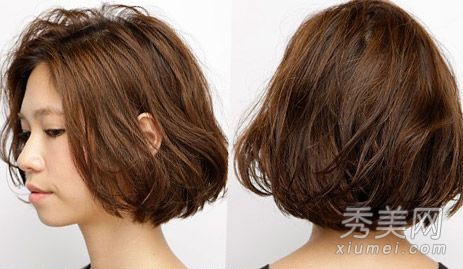棕色系染发短卷发 今季最流行的女生发型