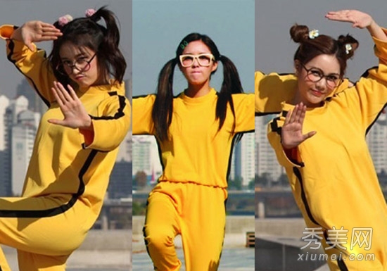 T-ara翻唱《小苹果》梳羊角辫变女版李小龙