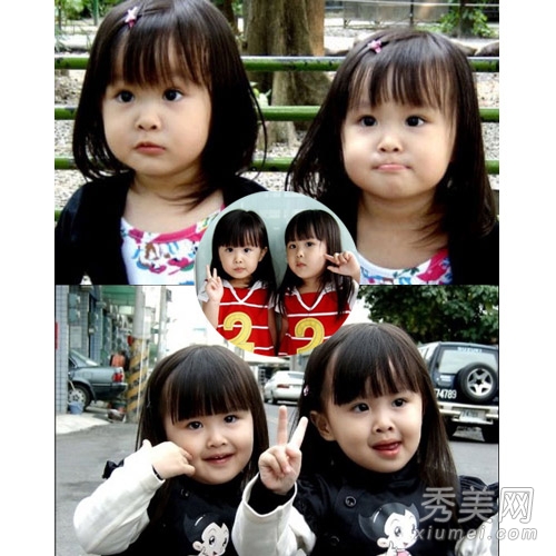 台湾双胞胎姐妹花走红 长直发清纯女神范