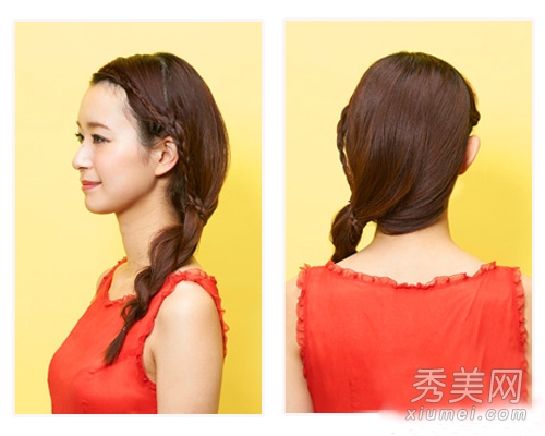 入秋长发怎么扎 两款韩式侧编发教程