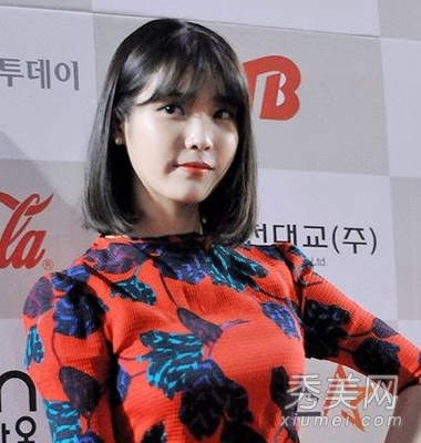 IU李智恩最新发型 韩式中短发时尚萝莉范
