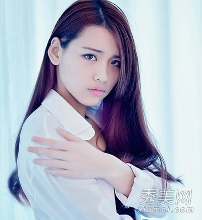 2014新款女生发型 斜刘海显时尚气质