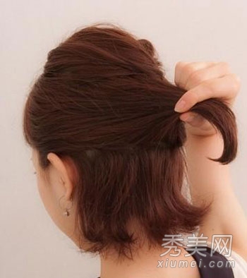 气质短发扎发diy 变身可爱小女人
