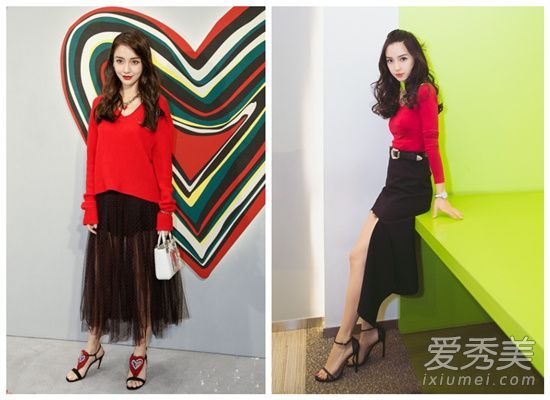 又冷又热。我不知道该穿什么。毛线衫+超短裙专门适用于冷热交替的天气!