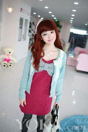 优雅的服装瞬间变成焦糖女孩。