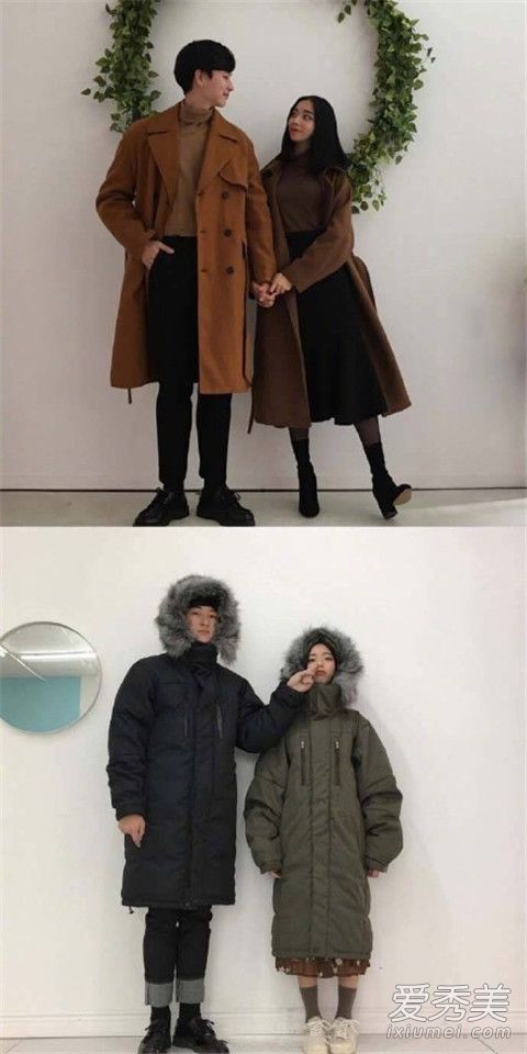同色系的夫妇也应该穿雅致的配套服装。