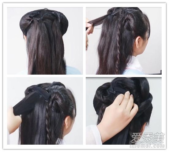 自己能扎的仿古发型有发带有什么简单又好的仿古发型可以织。