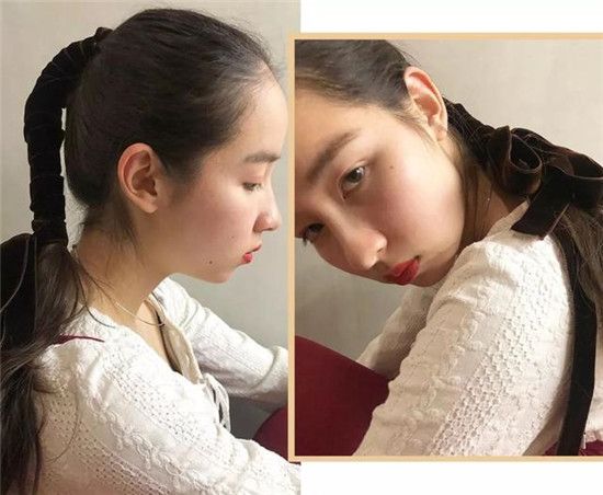 你如何用丝带扎头发?