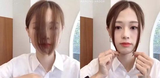 你自己剪刘海的时候,怎么先把刘海留在外面?