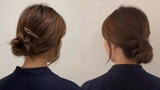 韩式低包头+日本蓬松肉丸头打结法还是怕今年秋天找不到合适的肉丸头!