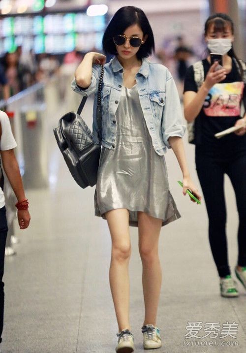 向古力娜扎牛仔外套和服装学习