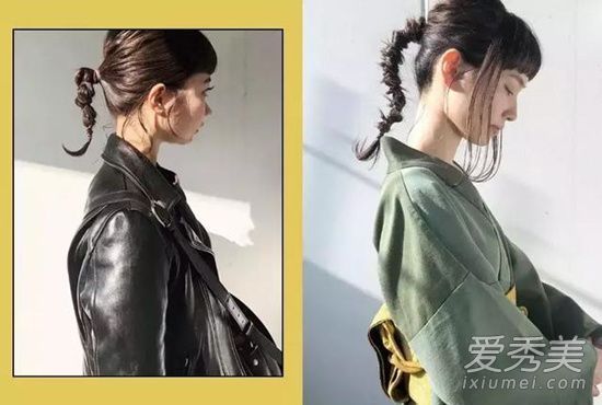 长发和短发都很合适！2019年日本最流行的马尾辫扎法示意图