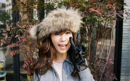 冬季女孩韓楓長發美女帽