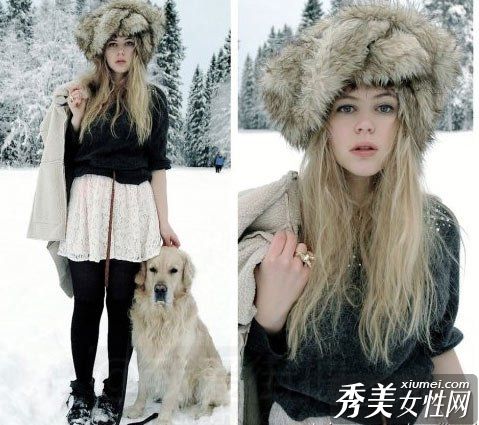 冬季时尚真皮草帽奢华从头开始