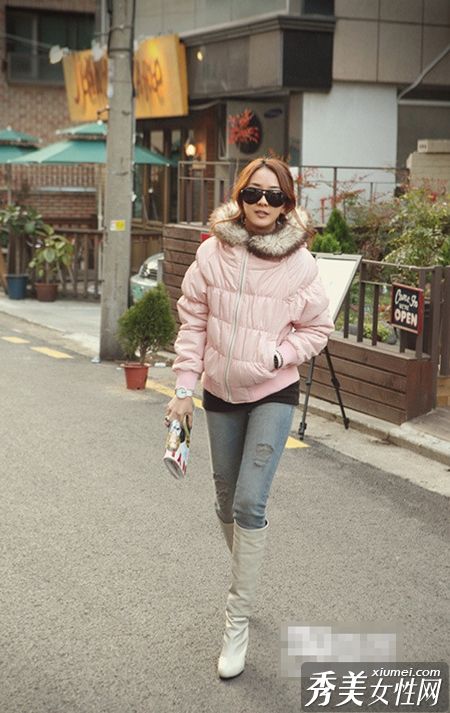 韩国甜心女孩的冬季街头拍摄