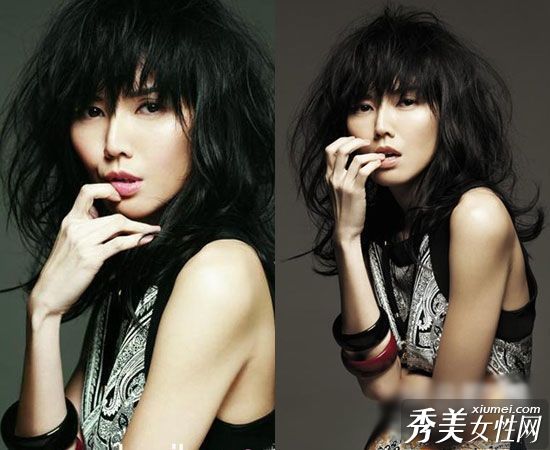 这位明星的新发型显示出春天的气息。