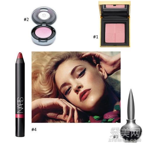 OL工作妆金色眼影粉色唇膏有新创意