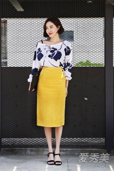 时尚夹克+铅笔裙夏季优雅搭配