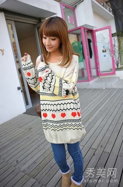 冬款夹克搭配牛仔裤非常清爽和滋润