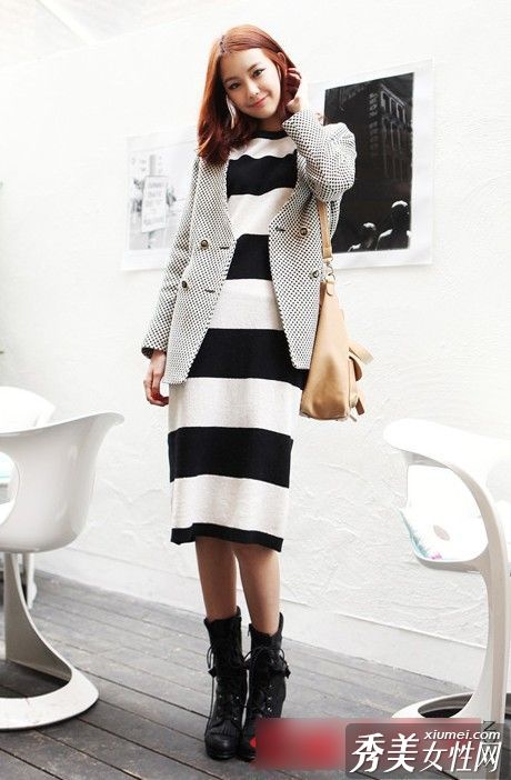 优雅及膝连衣裙彰显复古潮流气质