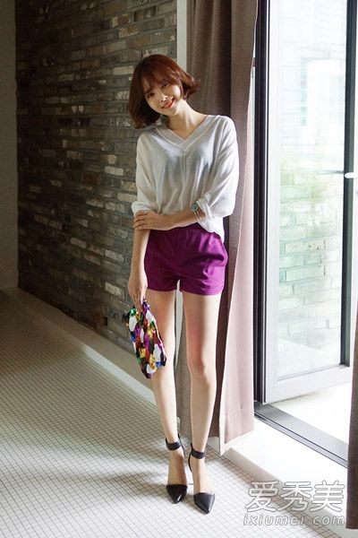 热裤性感百搭高跟鞋第二长腿