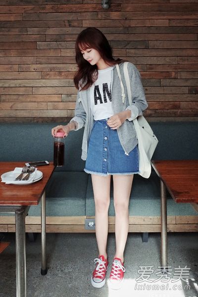 牛仔裤裙子清新百搭春装随意搭配