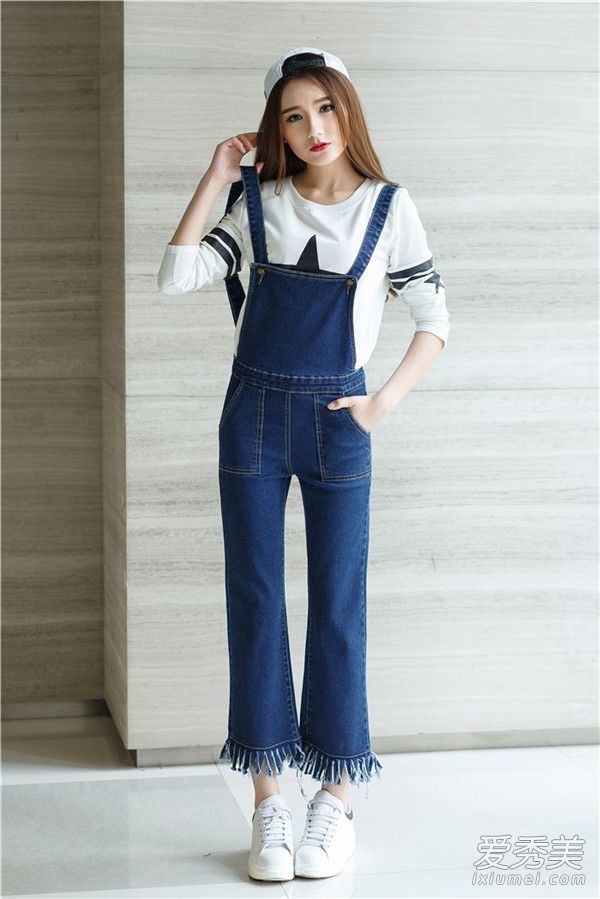 你穿牛仔布束带裤怎么样？