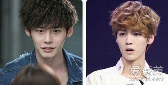 在中间。娱乐圈的泡泡头顶级男士发型