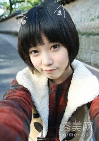 女孩的短发适合圆脸MM