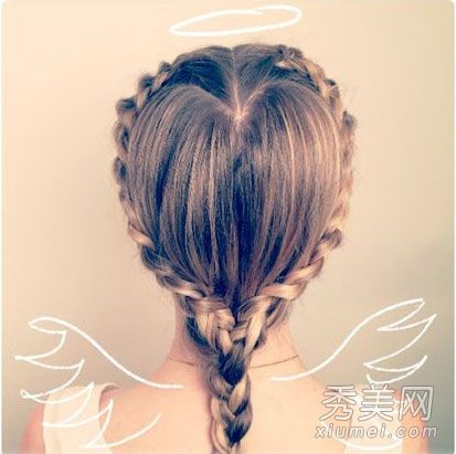 DIY甜美心形编织和头发可以很容易地在几个步骤。