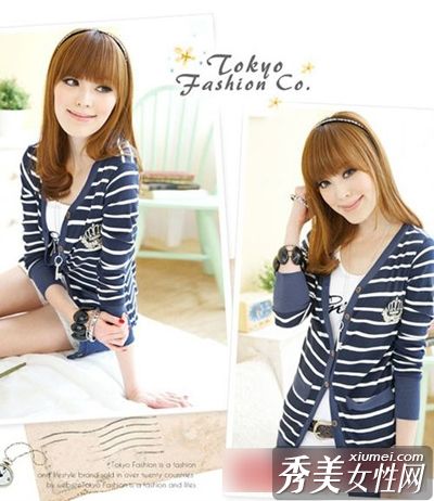 清新的条纹在春天装扮