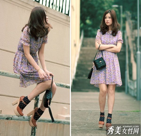 袜子和凉鞋潮流混搭复古田园风味