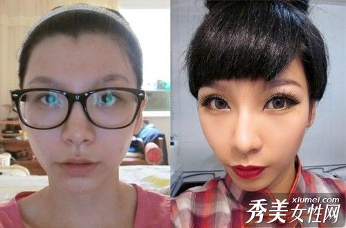 吐蕃四眼女孩化复古妆变迷人女孩