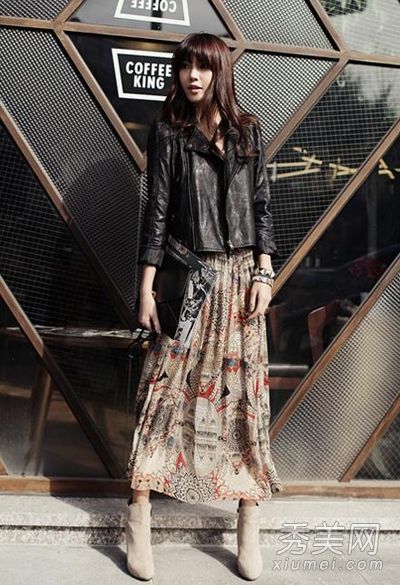 宽松衣服搭配半身裙春季时尚藏肉方法