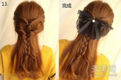 你怎么扎直发?辫子的头发是半束的