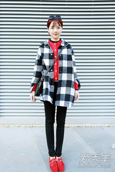 复古英式格纹羊毛外套