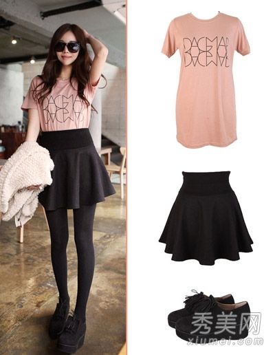 五一出游装扮t恤+短裙酷炫搭配