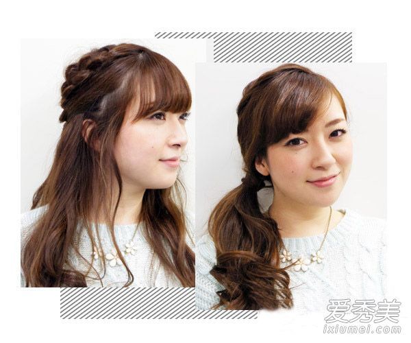 你在春天怎么系头发？没有发圈也可以编2个辫子。