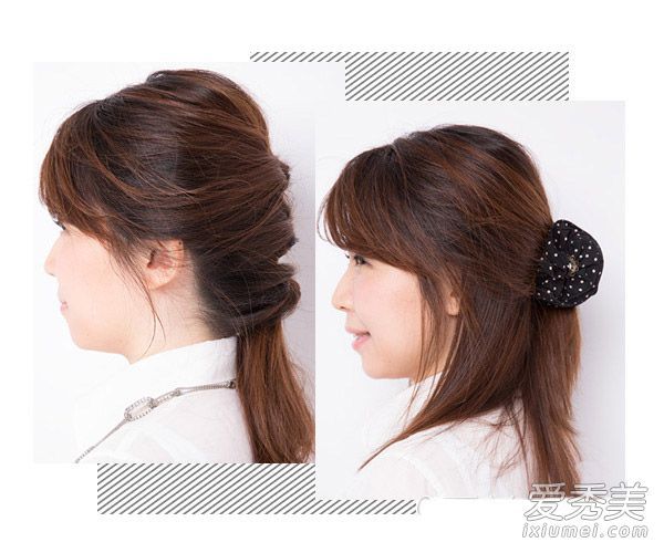 马尾辫领带的一半也很好看。ol快速护发方法