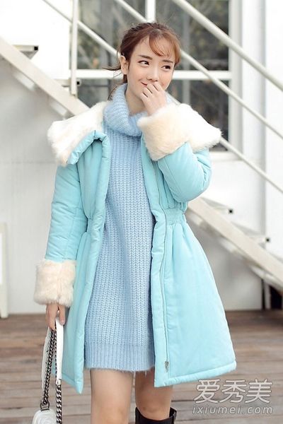 冬大衣喜欢马卡龙的美丽和新鲜的颜色