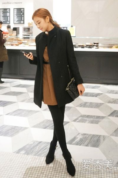 外套+打底裤时尚修身保暖不冻