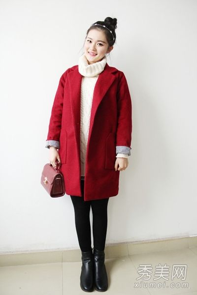 红色冬装带图片新年必备装