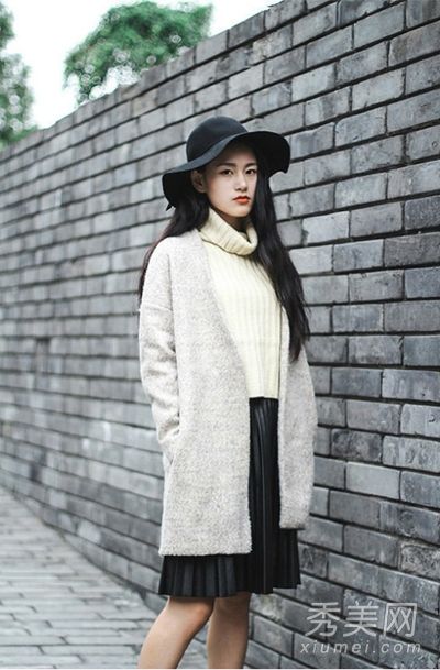 乌龟脖子拿裙子配件呢子外套就可以了