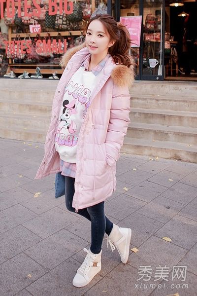 棉袄+紧身裤保暖大方经典穿不腻