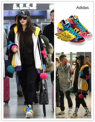 范冰冰喜欢穿阿迪达斯潮流鞋,以休闲的风格装扮自己,个性十足。