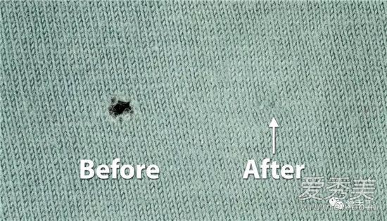 衣服上有小洞。如何处理它们?治疗后没有洞。