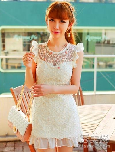 9公主风格蕾丝连衣裙女士