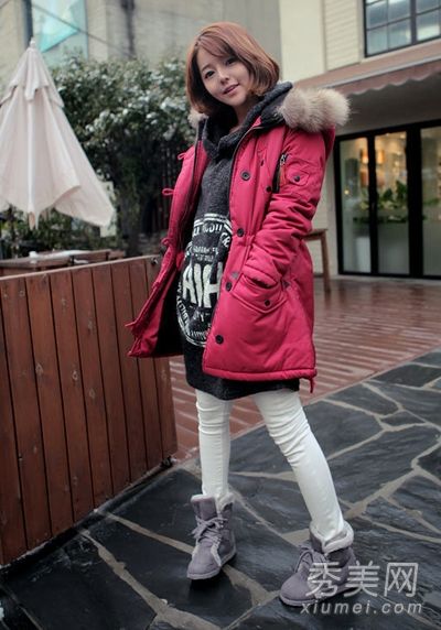 拒绝膨胀！冬季棉袄时尚搭配紧身