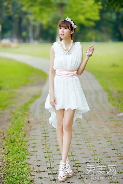 雪纺连衣裙夏装清新美丽